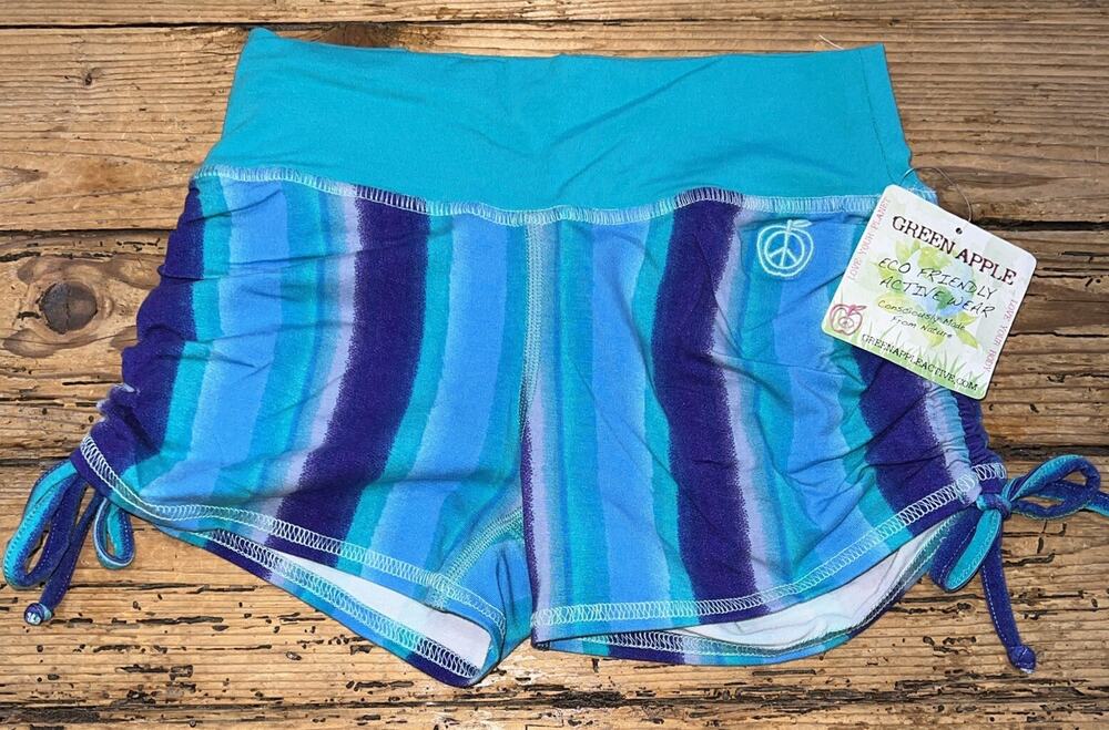 Green Apple Active Women’s Size S 2/4 Multi-color Drawstring Comfort Shorts NEW